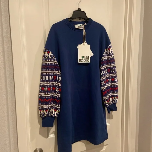 New Moschino logo fair aisle sweater dress - Picture 11 of 11